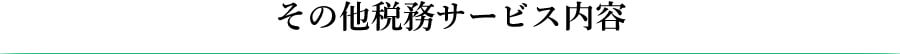 その他税務サービス内容